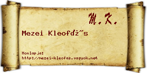 Mezei Kleofás névjegykártya